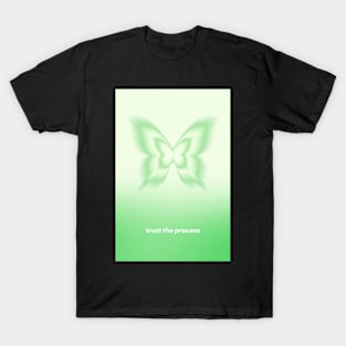 Green Gradient Trust the Process Butterfly Aura T-Shirt